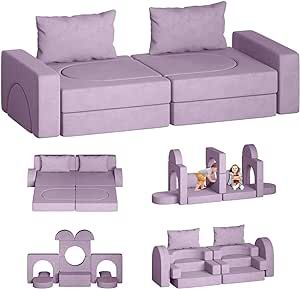 Foam Couch, Toddler Couch, Baby Couch, Toddler Sofa, Fold Out Couch, Kids Couch, Playroom Bedroom, 2 Pillows, Kids Sofa