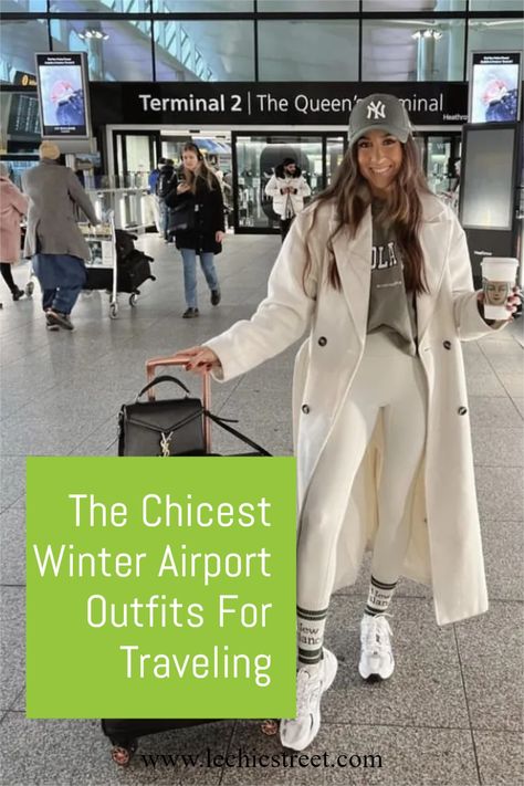 The Chicest Winter Airport Outfits For Traveling. The coziest winter traveling outfits for the airport. Looking for the most comfortable airport outfit winter that is comfy and chic? Plenty of winter travel outfit that will have you looking chic for the winter. Casual airport outfits that are easy to copy. #airportoutfits #winterairportoutfits #wintertravelingoutfits #airportstyle #airportoutfit Plane Outfit Winter, Plane Outfit Airport Style, Outfits For The Airport, Outfits For Traveling, Airport Outfit Fall, Casual Airport Outfit, Winter Airport, Airport Outfit Comfy, Traveling Outfits