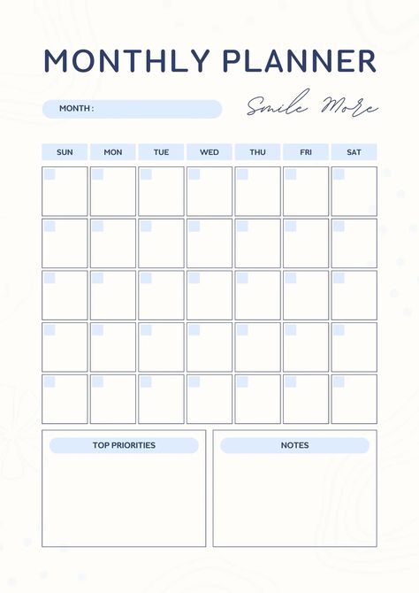 One Month Schedule, To Do List Monthly Planner, Monthly To Do List Template, Planner Monthly Ideas, Monthly Study Schedule, Good Notes Monthly Planner, Month Schedule Planner, Online Planner Template, Aesthetic Monthly Planner Template