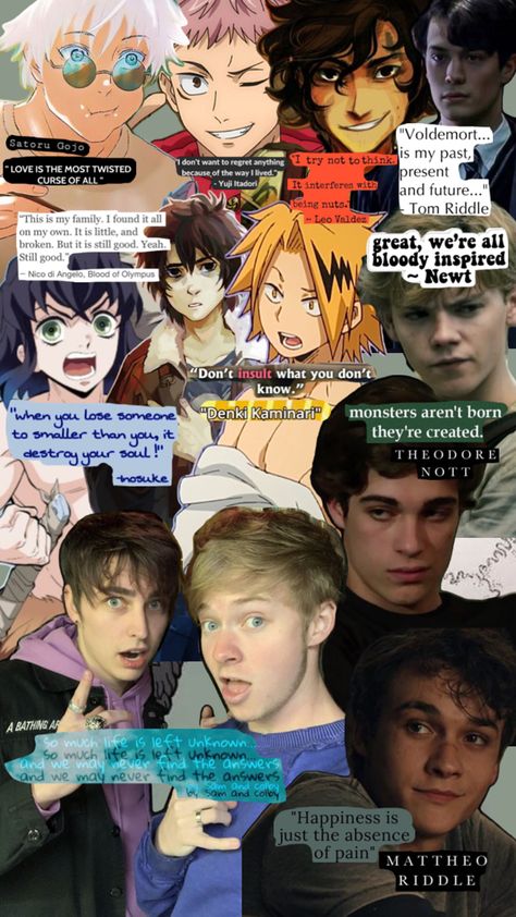 These are some characters I feel in love with and or people like Sam and Colby…. And also their quotes! Sam And Colby Quotes, Blood Of Olympus, Tom Riddle, Leo Valdez, Losing Someone, Sam And Colby, Colby, Riddles, I Tried