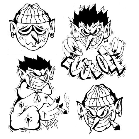 Graffiti Style Art Ideas Drawings, Graffiti Style Tattoo, Graffiti Faces, Graffiti Characters Sketches, Graffiti Character, Graffiti Cartoon, Graffiti Doodles, Graffiti Illustration, Graffiti Style Art