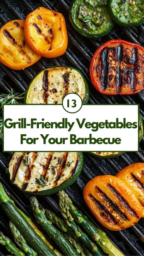 Grilled vegetables, including zucchini, bell peppers, and asparagus, on a barbecue grill for a summer cookout. Best Vegetables To Grill, Grilled Veggies On The Grill, Veggies On The Grill, Best Grilled Vegetables, Grilled Romaine Lettuce, Grill Vegetables, Mushroom Broccoli, Grilled Broccoli, Grilled Romaine