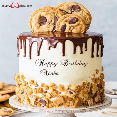 Chocolate Chip Cookies Birthday Cake with Name - Name Birthday Cakes - Write Name on Cake Images Happy Birthday Love Cake, Best Wishes Birthday, Happy Birthday Cake Writing, Name On Cake, Chocolate Cake With Name, Write Name On Cake, Happy Birthday Chocolate Cake, Birthday Cake Write Name, Birthday Cake Writing