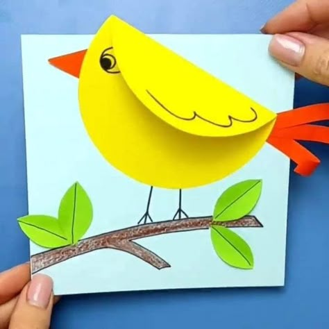 Bird Crafts Preschool, Spring Crafts Preschool, Hand Crafts For Kids, Spring Crafts For Kids, Preschool Art Activities, Bird Crafts, Kindergarten Crafts, Daycare Crafts, Diy Crafts Paper Flowers