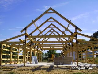 Diy Pole Barn, Pole Barn Kits, Pole Barn Construction, Pole Barn Plans, Post And Beam Barn, Building A Pole Barn, Barn Plan, Timber Frame Barn, Horse Barn Plans