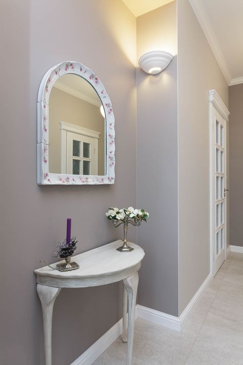 The Most Popular 2023 Paint Color Trends Purple Gray Paint, Hallway Refresh, 2023 Paint Color Trends, Hall Paint Colors, Grey Purple Paint, Hallway Wall Colors, Paint 2023, Hallway Paint Colors, Walls Color