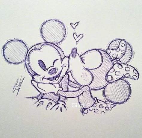 Mickey Minnie Drawing, Mickey And Minnie Drawings Easy, Mickey And Minnie Drawings Sketches, Minnie And Mickey Painting, Disney Couple Drawings, Mickey And Minnie Drawings, Mickey And Minnie Drawing, Mickey And Minnie Sketch, Disney Love Drawings