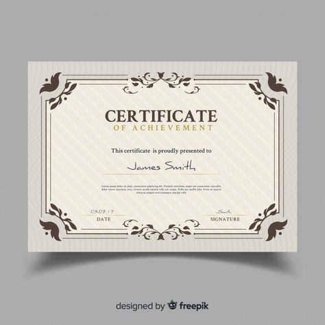 Certificate Design Inspiration, Vintage Certificate, Certificate Layout, Graduation Certificate Template, Graphic Design Inspiration Poster, Free Certificate Templates, Graphic Design Infographic, Certificate Of Achievement, Certificate Design