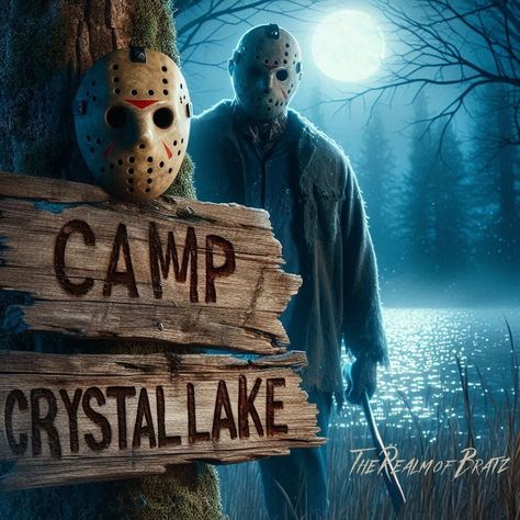 𝑪𝒂𝒎𝒑 𝑪𝒓𝒚𝒔𝒕𝒂𝒍 𝑳𝒂𝒌𝒆 𝒊𝒔 𝒕𝒉𝒆 𝒃𝒆𝒔𝒕 𝒈𝒆𝒕𝒂𝒘𝒂𝒚 #jasonvoorhees #Halloween #explorepage Camp Crystal Lake Sign, Inktober Ideas, Camp Crystal Lake, Lake Signs, Jason Voorhees, Crystal Lake, Friday The 13th, Halloween Horror, Haunted House