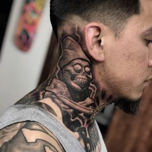 Tattoo uploaded by Tattoodo | Aztec tattoo by Feoden Jimenez #FeodenJimenez #Aztectattoo #Aztectattoos #Aztec #Mexican #Mesoamerica #PreColombian #ancientculture | 1128408 | Tattoodo Aztec Neck Tattoo, Tattoos With Deep Meaning, Aztec Tattoos, Side Neck Tattoo, Aztec Tattoo Designs, Throat Tattoo, Aztec Culture, Chicano Tattoos, God Tattoos