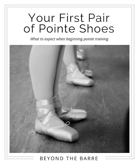 Share with your students!     Your First Pair of Pointe shoes - What to expect when you begin pointe training! // Beyond the Barre is a blog dedicated to educating dance moms, empowering teachers, and providing the tools for dancers to succeed. Pointe Shoe Fitting, First Pair Of Pointe Shoes, First Pointe Shoes, Pointe Shoe, Pointe Shoes Ballet, Pointe Shoes Aesthetic, How To Dance Better, Gaynor Minden Pointe Shoes, Ballet Kids