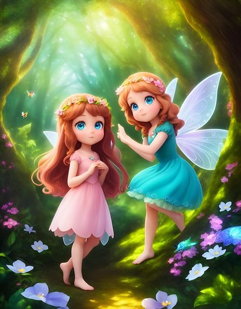 Photo a cartoon picture of two little fa... | Premium Photo #Freepik #photo #fairy-tale #tale #cute-fairy #fairy Cartoon Photos, Cartoon Picture, Shaking Hands, Fairy Birthday Party, Fairy Birthday, Forest Fairy, Cartoon Pics, A Cartoon, Vintage Photography