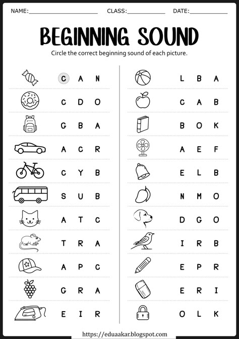 Beginning Sounds worksheets for kindergarten Sight Words Worksheets Kindergarten, Alphabet Review Worksheets, Thai Alphabet, Planning School, Matter Worksheets, Beginning Sounds Worksheets, Summer Worksheets, Kindergarten Phonics Worksheets, English Worksheets For Kindergarten