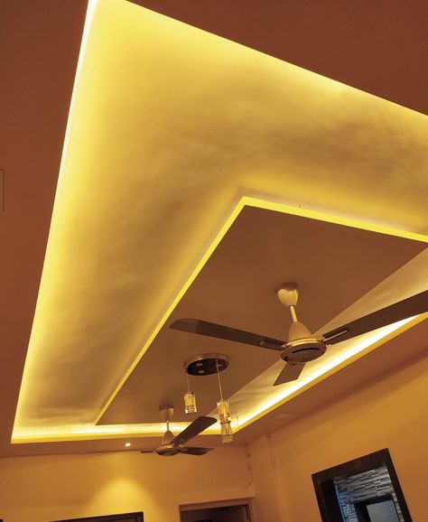 False Ceiling Living Room With 2 Fans, Hall Pop Ceiling Design With 2 Fans, 2 Fan False Ceiling Design, Pop Design For Hall With 2 Fans, Fall Celling Design, Wall Creative Design, Simple False Ceiling, Pop Design For Hall, Drawing Room Ceiling Design