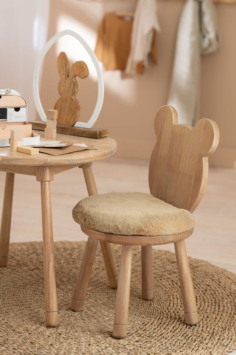 Kids Furniture Design, Modern Dollhouse Furniture, Bear Chair, Wooden Rocking Chairs, Kids Room Interior Design, Toddler Table, Kids Room Furniture, Toddler Room Decor, Toddler Chair