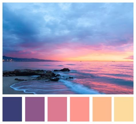 Sunset color palette. | Sunset color ... Sunset Wedding Colors, Beach Color Palettes, Sunset Color Palette, Sunset Palette, Sunrise Colors, Sunset Color, Color Schemes Colour Palettes, Beach Color, Palette Ideas