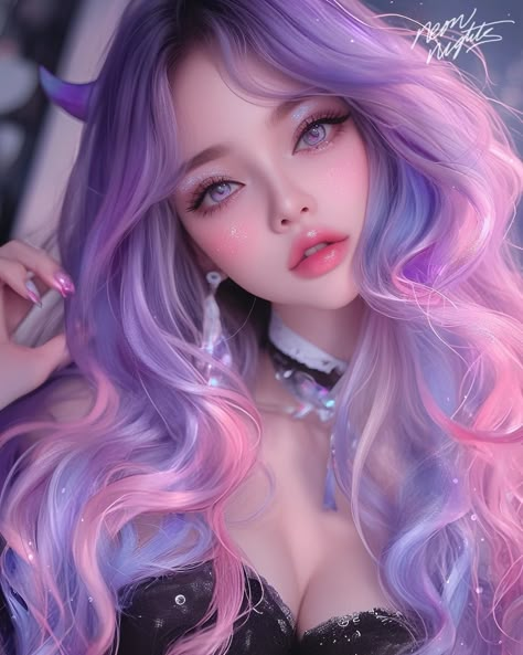 Lovely lavender 💖 #huely2024 @nickocreates.ai Purple Hair Character, Violet Anime, Fete Emo, Moon Goddess Art, Anime Purple Hair, Anime Purple, Flurry Heart, Pretty Nature Pictures, Dark Purple Hair