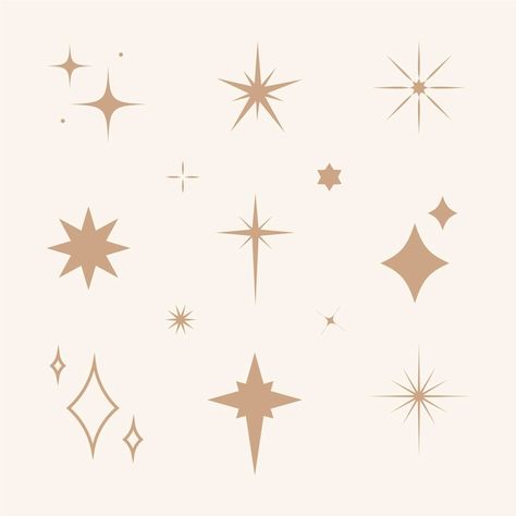 Celestial Packaging, Different Stars, Sparkle Graphic, Star Illustration, Graphic Design Elements, 카드 디자인, Sparkling Stars, Star Tattoos, 로고 디자인