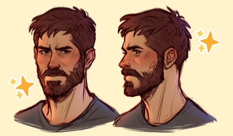 duckydrawsart: ✧ simple tips for how I draw... : Art Resources + Tutorials Male With Beard Drawing, Beard Guy Drawing, Drawing Man With Beard, Male Beard Drawing, Beard Man Character Design, Beard Art Reference, Bearded Guy Drawing, Beard Tutorial Drawing, Men With Beard Drawing