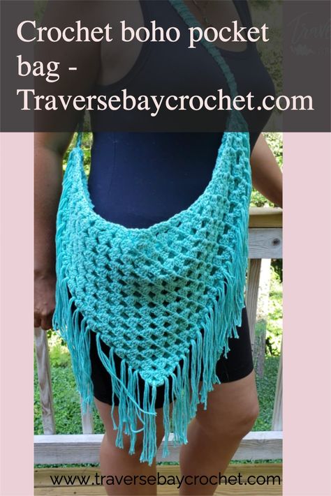 Crochet Net Bag, Grace And Yarn, Free Crochet Tutorials, Bag Free Pattern, Crochet Net, Granny Squares Crochet, Crochet Patterns For Women, Crochet Boho Bag, Crochet Fringe