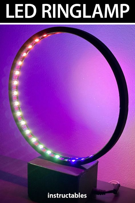 Led Diy Projects, Diy Led Lighting Ideas, Led Light Projects, Arduino Led, Electronics Diy, Diy Lights, Led Lighting Diy, Ring Lamp, Diy Led