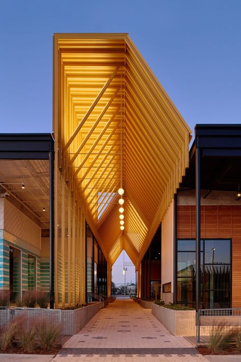 MKT Community Centre Design, Cover Walkway, Austin Architecture, Fire Station Design, Michael Hsu, Houston Design, Retail Architecture, Canopy Architecture, Timber Architecture