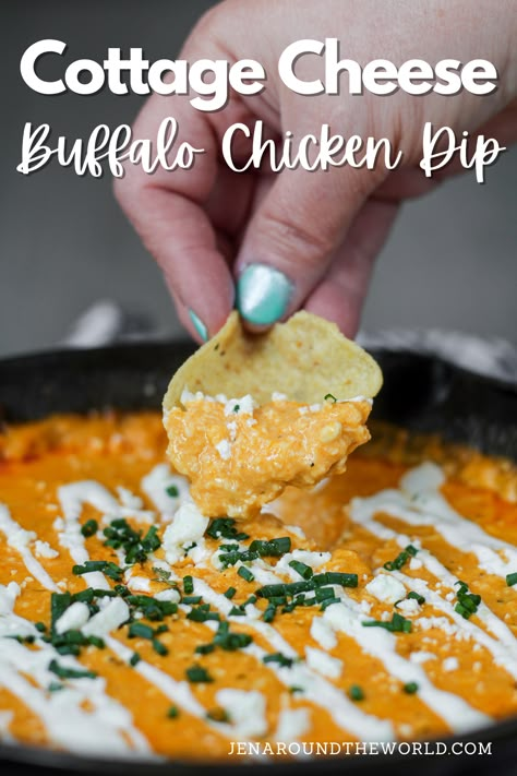 Hot Cottage Cheese Dip, Healthy Buffalo Chicken Dip Cottage Cheese, Chipotle Cottage Cheese Dip, Macro Buffalo Chicken Dip, Health Buffalo Chicken Dip, Buffalo Dip With Cottage Cheese, Buffalo Chicken Dip With Sour Cream, Light Buffalo Chicken Dip, Cottage Cheese Parmesan Chicken