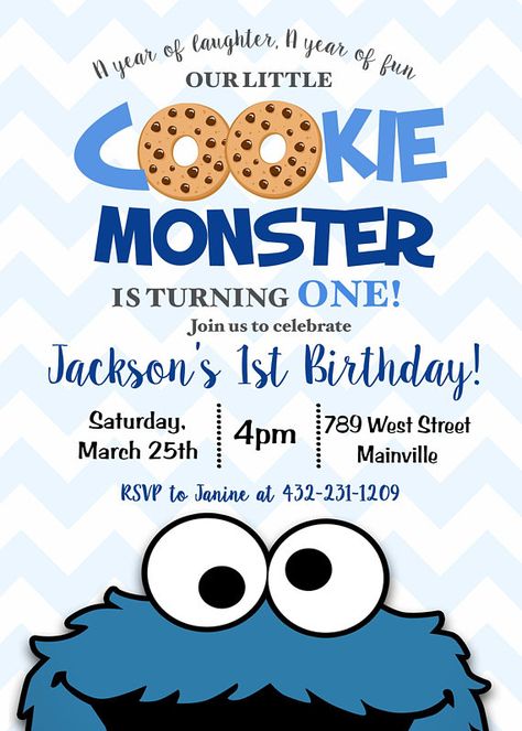 Monster Birthday Party Invitations, Monster Party Invitations, Cookies Monster, Cookie Monster Birthday Party, Monster First Birthday, Birthday Party Locations, Monster Invitations, Monster Birthday Party, Monster Birthday Invitations