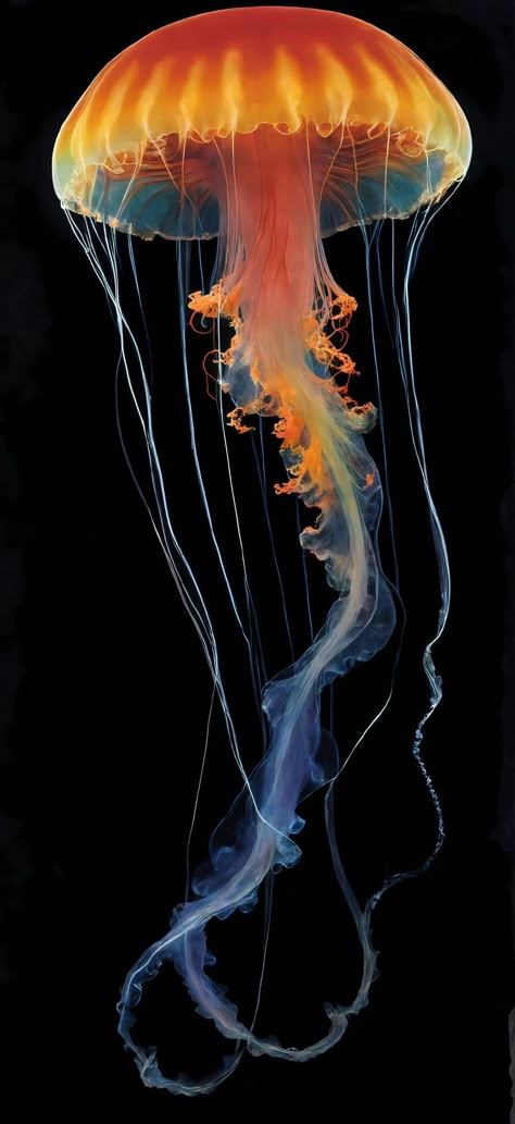 Australian Box Jellyfish, Jellyfish Real Photo, Sea Horses Aesthetic, Orange Sea Creatures, Jellyfish Pictures Underwater, Lions Main Jellyfish, Beautiful Marine Life, Sea Creatures Design, Cool Sea Animals