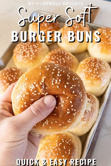 Soft Burger Buns, Hopewell Heights, Homemade Burger Buns, Burger Buns Recipe, Hamburger Bun Recipe, Homemade Hamburger Buns, Burger Bun, Homemade Buns, Homemade Hamburgers