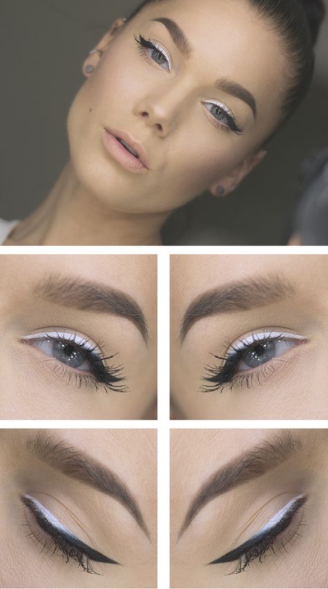 Ombreliner | Linda Hallberg Carnaval Make-up, Eyeliner Tips, Mekap Mata, Drag Make-up, Linda Hallberg, White Makeup, White Eyeliner, Smink Inspiration, Makijaż Smokey Eye