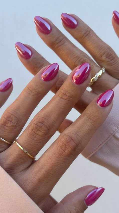 Pink Chrome Nails, Nagel Tips, Minimalist Nails, Fire Nails, Funky Nails, Dream Nails, Pretty Acrylic Nails, Short Acrylic Nails, Chrome Nails