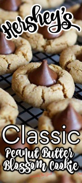 Peanut Butter Kiss Cookies Recipe, Kiss Cookie, Kiss Cookie Recipe, Hershey Kiss Cookies, Peanut Butter Blossom, Peanut Butter Kiss, Peanut Butter Kiss Cookies, Butter Cookies Easy, Peanut Butter Blossom Cookies