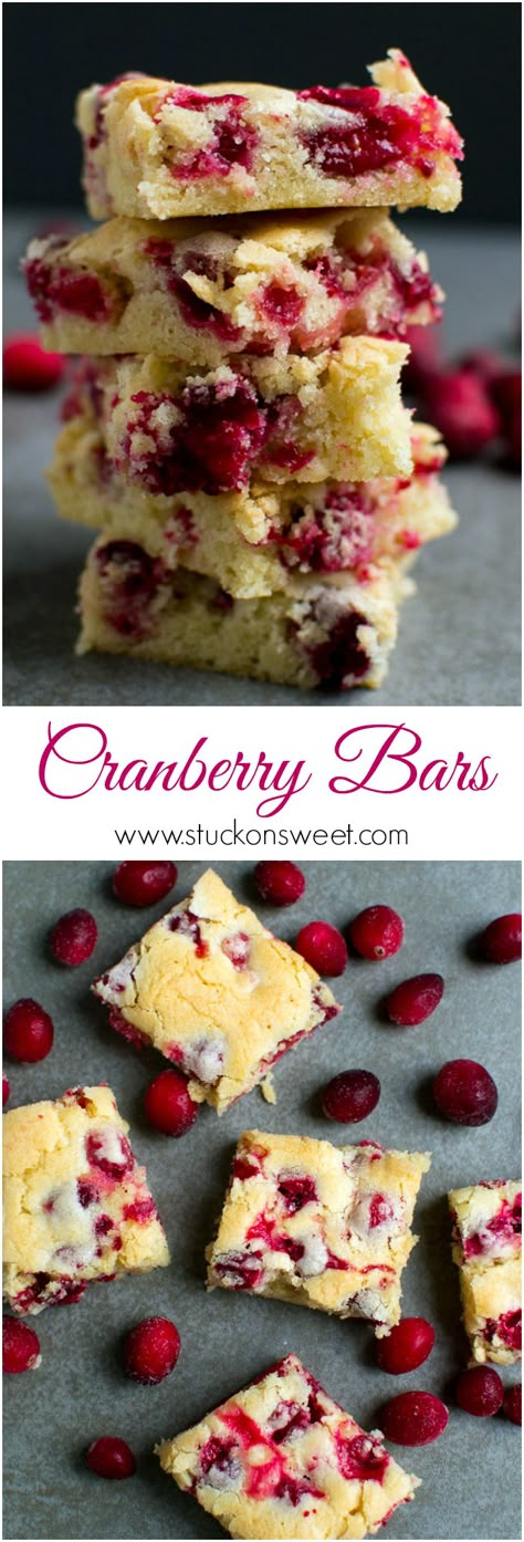 Cranberry Bars | www.stuckonsweet.com Cranberry Bars, Fresh Cranberry, Coconut Dessert, Brownie Desserts, Oreo Dessert, Cranberry Recipes, Almond Cookies, Snacks Für Party, Fresh Cranberries