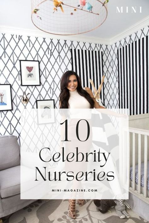 From Kourtney Kardashian’s whimsical room designed for daughter Penelope to Tiffani Thiessen’s deep, moody blue for son Holt, we’re sharing a peek inside the chicest celebrity nurseries! #celebritynurseries #nurserydecor #nurseryinspo #nurseryart #nurseryorganization #nurseryideas #girlnursery #boynursery #babygirlroom #babyboyroom #momhacks #interiordesign #parentinghacks #ttc #pregnant #pregnancy #nurserydesign #nurserytour #celebritybabies Celebrity Nurseries, Tiffani Thiessen, Mini Magazine, Whimsical Room, Children's Bedrooms, Nursery Organization, Nursery Inspo, Celebrity Babies, Baby Boy Rooms