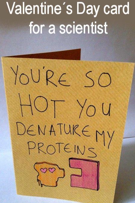 Valentine´s Day card for a scientist <3 Bio Valentines Cards, Biology Valentines Puns, Veterinary Valentines Cards, Biology Valentines Cards, Biology Quotes Funny, Biology Valentines, Biology Pick Up Lines, Biology Quotes, Biology Puns