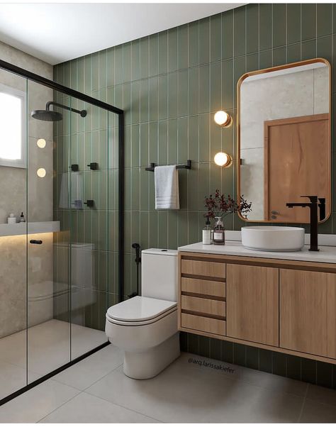 Drømme Bad, Design Interior Baie, Bilik Air, Decor Baie, Bathroom Redesign, Bathroom Inspiration Decor, Green Bathroom, Bathroom Renos, House Bathroom