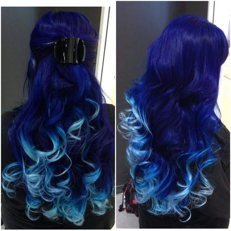 Electric blue-ombré Electric Blue Hair, Hair Styles Long Hair, Blue Ombre Hair, Hair Png, Colorful Hair, Blue Pin, Blue Ombre, Ombre Hair, Pin Collection