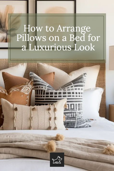 Embrace the art of opulent bedding with our 20 definitive tips on pillow arrangement. Delve into the secrets of size balance, fabric play, and color harmonies to create a bed setup that's fit for royalty. Ready to rest amidst luxury? Your plush playbook awaits! Throw Pillows On Bed How To Arrange, Arranging Pillows On Bed King, How To Stack Pillows On Queen Bed, Pillow Combos Bed, King Size Pillow Arrangement, Bed Pillows Arrangement, King Size Bed Pillow Arrangement, Bed Cushions Arrangement, Bed Pillow Arrangement