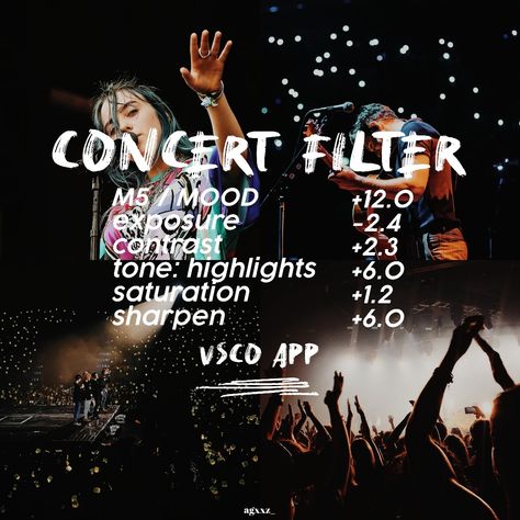 Gym Filters Vsco, Vsco Filter For Night Pictures, Vsco Concert Filter, Vsco Night Edit, Night Out Filter, Vsco Night Filter, Night Life Filter, Concert Photography Editing, Vsco Photo Edits