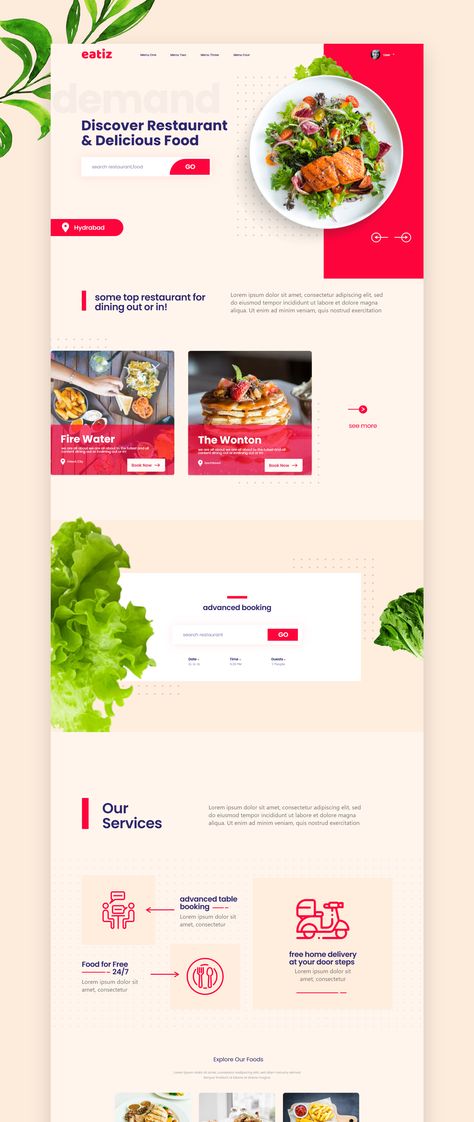 Food Restaurant Website Design, Restaurants Website Design, Sauce Website Design, Restaurant Website Design Landing Pages, Restaurant Landing Page Design, Food Website Design Layout, Restaurant Landing Page, Food Website Layout, Food Ui Design