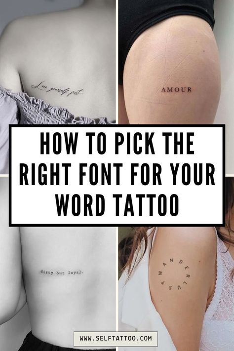 Discover how to pick the perfect font for your tattoo with our comprehensive guide. Explore various lettering styles, from cursive to calligraphy, and find the ideal writing style for your tattoo ideas. Get inspired to create a meaningful and stylish word tattoo Cursive Tattoo Fonts For Men, Italian Word Tattoos, One Word Tattoos Meaningful, Tattoo Fonts Traditional, Word Tattoos Meaningful, Quotes Cursive, Knuckle Tattoos For Guys, Tattoos French, 1981 Tattoo