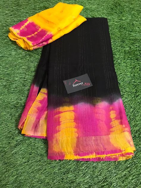 Saree Colours, Black Sarees, Jute Sarees, Jute Silk Saree, Silk Saree Blouse Designs Patterns, Kalamkari Fabric, Saree Tassels Designs, Pure Chiffon Sarees, Cotton Blouse Design