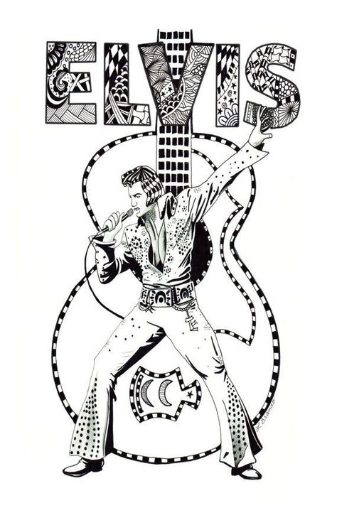 Elvis Stitch, Stitch Coloring, Musical Instruments Drawing, Pyrography Ideas, Elvis Art, Stitch Coloring Pages, Pencil Drawings Of Flowers, Dude Perfect, Coloring Inspiration