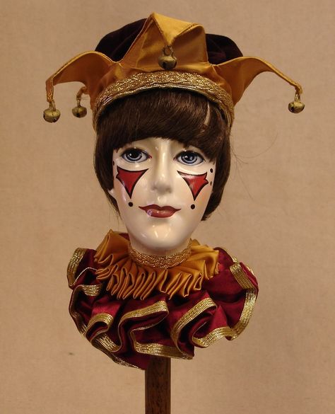 Jester Vintage Jester, Medieval Jester, Clown Statue, Evil Jester, Jester Outfit, Jester Costume, Painted Skull, Clown Hat, Pierrot Clown