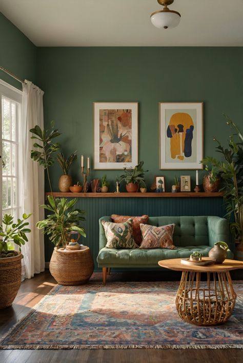 Explore a foolproof way to test bold wall colors in your living room before making a final decision. See how  professional interior designers add drama to any space! #Ad #homedecor #homedesign #wallpaints2024 #Painthome #interiorarchitecture Wall Colors Green Living Room Colors
Bright Living Room Colors
Apartment Renovation
Living room Remodeling
Modern Paint Colors
2024 Bold Wall Colors, Modern Green Living Room, Modern Living Room Paint, Colorful Living Room Bright, Modern Cottage Interior, Paint Colors 2024, Mid Century Room, Lounge Room Styling, Green Wall Color