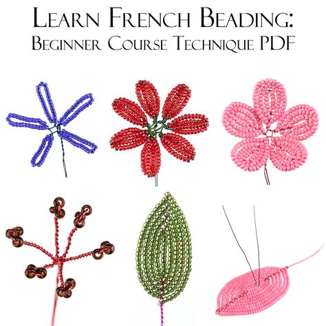 Aesthetic Craft, French Beading, Beaded Flowers Patterns, Seed Bead Flowers, French Beaded Flowers, Beading Techniques, Bead Weaving Patterns, Handmade Jewelry Tutorials, Beaded Crafts