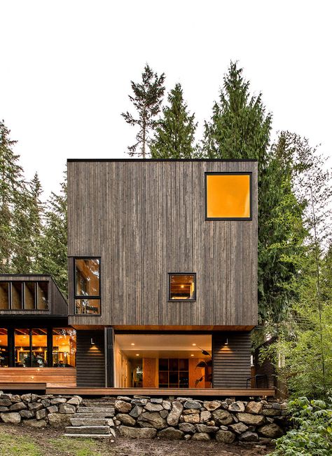 House with a Yoga Studio by Robert Hutchison Architecture Pacific Northwest Homes, Wood Siding House, Redmond Washington, Modern Home Exterior, Studio Building, Building Types, Metal Roofs, Cool Buildings, Yoga Studio Design