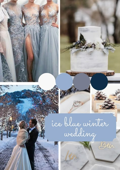 Ice Blue Winter Wedding, February Wedding Colors, Ice Blue Wedding, Ice Blue Weddings, Silver Winter Wedding, Wedding Color Schemes Winter, Winter Wonderland Wedding Theme, Winter Themed Wedding, Wonderland Wedding Theme