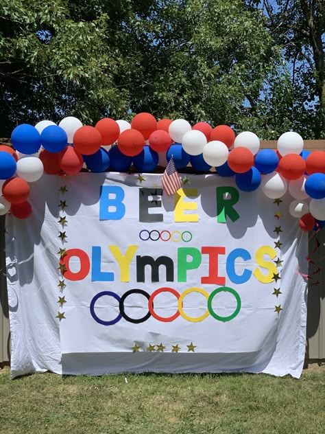 Beer Olympics Invitation, Olympic Bachelorette Party, Beer Olympics Team Outfits, Beer Olympics Party Decorations, Beer Olympics Birthday Party, Beer Olympics Decor, Beer Olympics Bachelorette Party, Beer Olympics Decorations, Bach Olympics